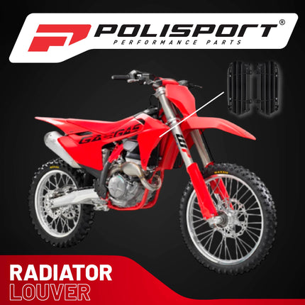 Polisport Radiator Louvers - Black Panels for GasGas (2024) Husqvarna (2023-2024) KTM (2023-2024) - OEM Fit, Durable Plastic, Enhanced Airflow, Easy Installation