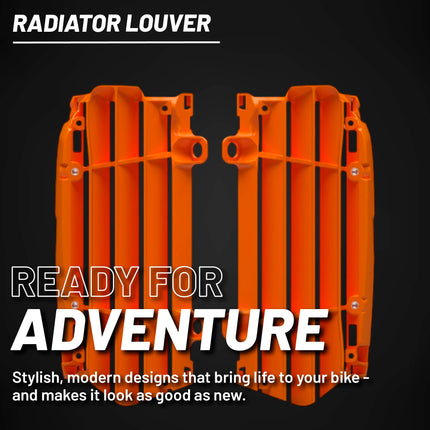 Polisport Radiator Louvers - Orange Panels for KTM EXC.EXC-F/XC-W/XCF-W (2024) KTM SX.SX-F/XC/XC-F (2023-2024) - OEM Fit, Durable Plastic, Enhanced Airflow, Easy Installation