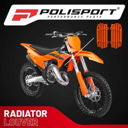 Polisport Radiator Louvers - Orange Panels for KTM EXC.EXC-F/XC-W/XCF-W (2024) KTM SX.SX-F/XC/XC-F (2023-2024) - OEM Fit, Durable Plastic, Enhanced Airflow, Easy Installation