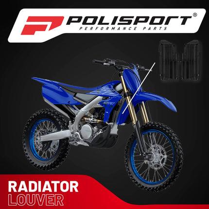 Polisport Radiator Louvers - Black Panels for Yamaha YZ 250F/450FX/WR 450F (2024) Yamaha YZ 450F (2023-2024) - OEM Fit, Durable Plastic, Enhanced Airflow, Easy Installation