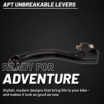 Polisport  APT Unbreakable Brake Lever - Fits: Beta RR 125/250/430/480 (2015-2024), RR 350/390 (2013-2024), RR 300 (2020-2024), OEM Shape, CNC Adapter, Bendable Design, Easy Install, Black