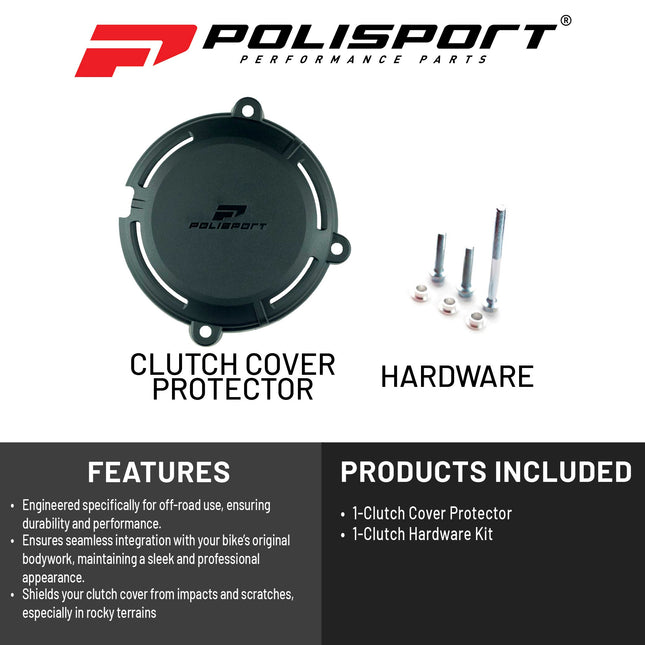 Polisport Clutch Cover Protector Kit (Black) - Compatible with  Sherco SEF 250/300 (2024)
