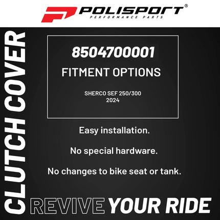 Polisport Clutch Cover Protector Kit (Black) - Compatible with  Sherco SEF 250/300 (2024)