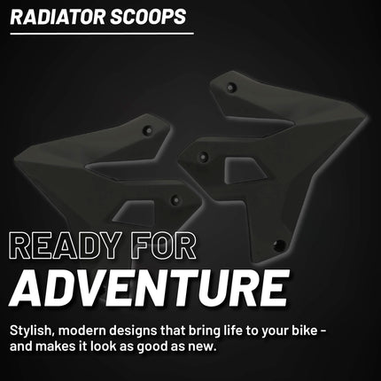 Polisport Radiator Scoops - Black Panels for Suzuki DR-Z400 (2000-2024) - OEM Fit, Glossy Finish, Lightweight & Impact-Resistant, Easy Installation