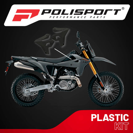 Polisport Radiator Scoops - Black Panels for Suzuki DR-Z400 (2000-2024) - OEM Fit, Glossy Finish, Lightweight & Impact-Resistant, Easy Installation
