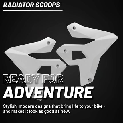 Polisport Radiator Scoops - White Panels for Suzuki DR-Z400 (2000-2024) - OEM Fit, Glossy Finish, Lightweight & Impact-Resistant, Easy Installation