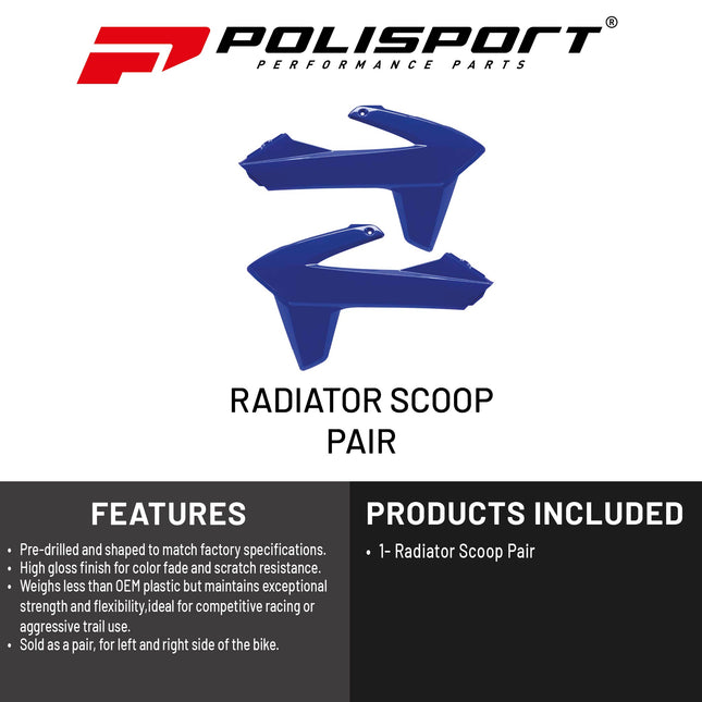 Polisport Radiator Scoops - Blue Panels for Sherco SE/SEF (2025) - OEM Fit, Glossy Finish, Lightweight & Impact-Resistant, Easy Installation