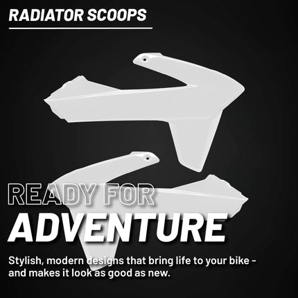 Polisport Radiator Scoops - White Panels for Sherco SE/SEF (2025) - OEM Fit, Glossy Finish, Lightweight & Impact-Resistant, Easy Installation