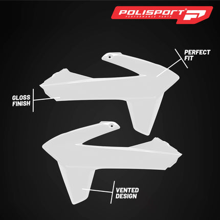 Polisport Radiator Scoops - White Panels for Sherco SE/SEF (2025) - OEM Fit, Glossy Finish, Lightweight & Impact-Resistant, Easy Installation