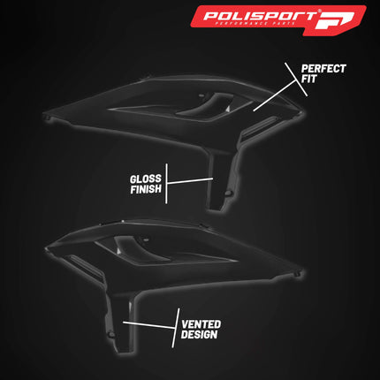 Polisport Radiator Scoops - Black  Panels for Beta RR X-PRO/RACE (2025-2026) - OEM Fit, Glossy Finish, Lightweight & Impact-Resistant, Easy Installation