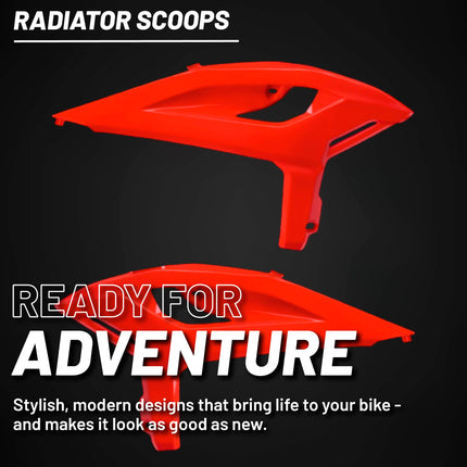 Polisport Radiator Scoops - Red Panels for Beta RR X-PRO/RACE (2025-2026) - OEM Fit, Glossy Finish, Lightweight & Impact-Resistant, Easy Installation