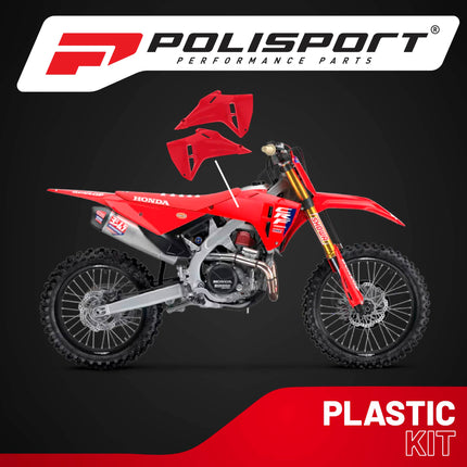 Polisport Radiator Scoops - Red Panels for Honda CRF 250R (2025) Honda CRF 450R (2025) - OEM Fit, Glossy Finish, Lightweight & Impact-Resistant, Easy Installation