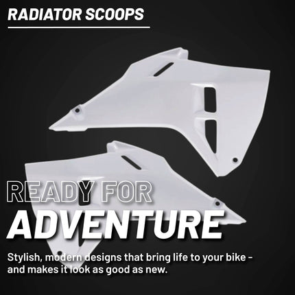 Polisport Radiator Scoops - White Panels for Honda CRF 250R (2025) Honda CRF 450R (2025) - OEM Fit, Glossy Finish, Lightweight & Impact-Resistant, Easy Installation