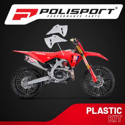 Polisport Radiator Scoops - White Panels for Honda CRF 250R (2025) Honda CRF 450R (2025) - OEM Fit, Glossy Finish, Lightweight & Impact-Resistant, Easy Installation