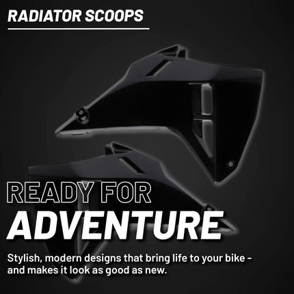 Polisport Radiator Scoops - Black Panels for Honda CRF 250R (2025) Honda CRF 450R (2025) - OEM Fit, Glossy Finish, Lightweight & Impact-Resistant, Easy Installation