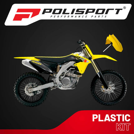 Polisport Motocross (MX) Front Fender for Suzuki RMZ 250 & RMZ 450 (2008-2017) Dirt Bike - OEM Quality, Durable, Flexible & Perfect Fit - Yellow