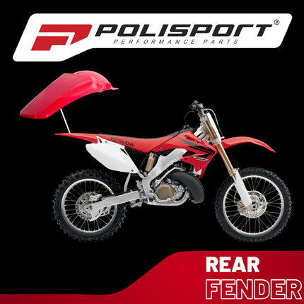 Polisport Motocross (MX) Rear Fender for Honda CR 125R/ CR 250R (2000-01) Dirt Bike – OEM Quality, Durable, Flexible & Perfect Fit – Red