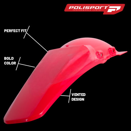 Polisport Motocross (MX) Rear Fender for Honda CR 125R/ CR 250R (2000-01) Dirt Bike – OEM Quality, Durable, Flexible & Perfect Fit – Red