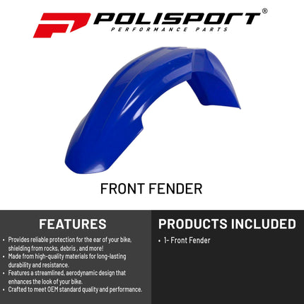 Polisport Motocross (MX) Front Fender for Yamaha YZ 125/250/450F/WR 250F/WR 450F(2006-14) Dirt Bike - OEM Quality, Durable, Flexible & Perfect Fit - Blue
