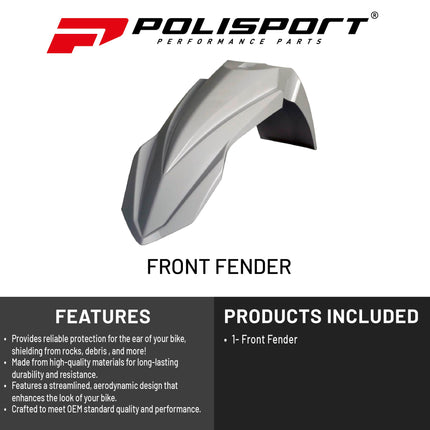 Polisport Motocross (MX) Front Fender for Yamaha YZ 125/250 YZ 125X/250X YZ 250F YZ 450F YZ 450FX YZ 250FX WR 250F/450F(2012-2023) Dirt Bike - OEM Quality, Durable, Flexible & Perfect Fit - Wh/Blk