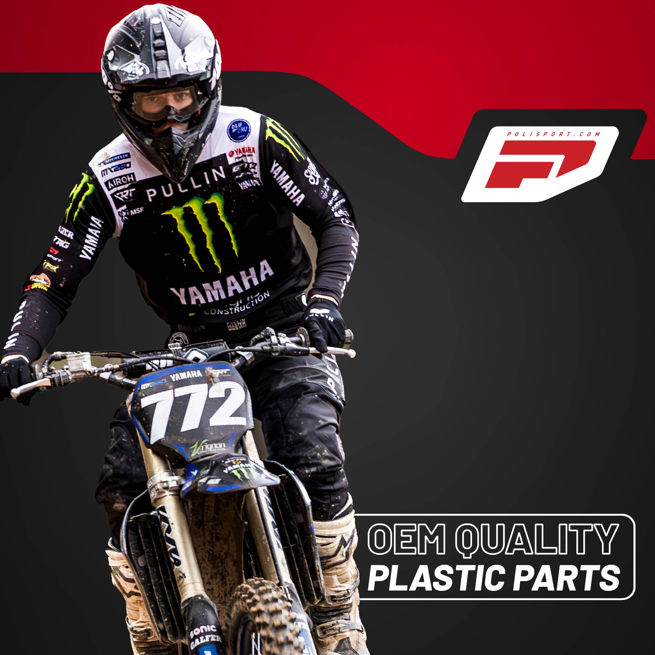 Polisport Motocross (MX) Front Fender for Yamaha YZ 125/250 YZ 125X/250X YZ 250F YZ 450F YZ 450FX YZ 250FX WR 250F/450F(2012-2023) Dirt Bike