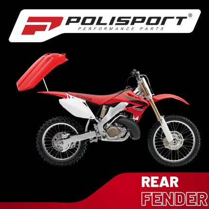 Polisport Motocross (MX) Rear Fender for Honda CRF 250R/RX & CRF 450R/RX (2017-2021) Dirt Bike – OEM Quality, Durable, Flexible & Perfect Fit – Red