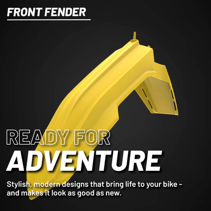 Polisport Motocross (MX) Front Fender for Suzuki RMZ 250 & RMZ 450 (2018-2025) Dirt Bike - OEM Quality, Durable, Flexible & Perfect Fit - Yellow