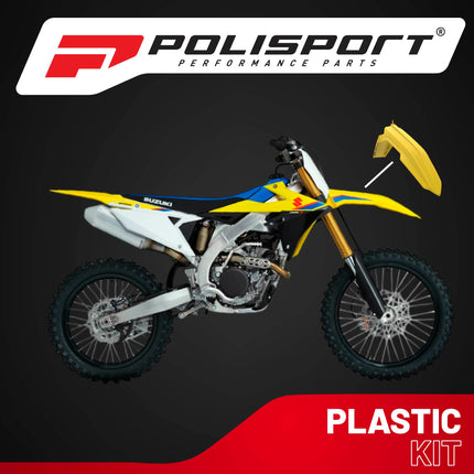 Polisport Motocross (MX) Front Fender for Suzuki RMZ 250 & RMZ 450 (2018-2025) Dirt Bike - OEM Quality, Durable, Flexible & Perfect Fit - Yellow