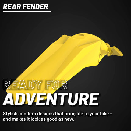 Polisport Motocross (MX) Rear Fender for Suzuki RMZ 250 & RMZ 450 (2018-2025) Dirt Bike - OEM Quality, Durable, Flexible & Perfect Fit - Yellow