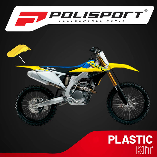 Polisport Motocross (MX) Rear Fender for Suzuki RMZ 250 & RMZ 450 (2018-2025) Dirt Bike - OEM Quality, Durable, Flexible & Perfect Fit - Yellow