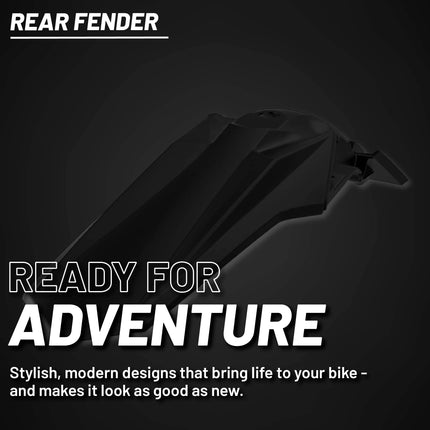 Polisport Motocross (MX) Rear Fender for Suzuki RMZ 250 & RMZ 450 (2018-2025) Dirt Bike - OEM Quality, Durable, Flexible & Perfect Fit - Black