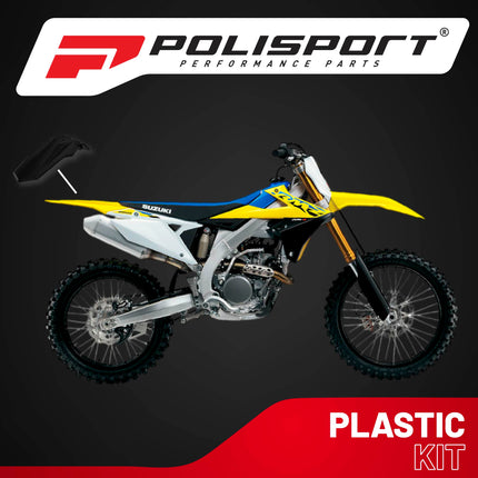 Polisport Motocross (MX) Rear Fender for Suzuki RMZ 250 & RMZ 450 (2018-2025) Dirt Bike - OEM Quality, Durable, Flexible & Perfect Fit - Black