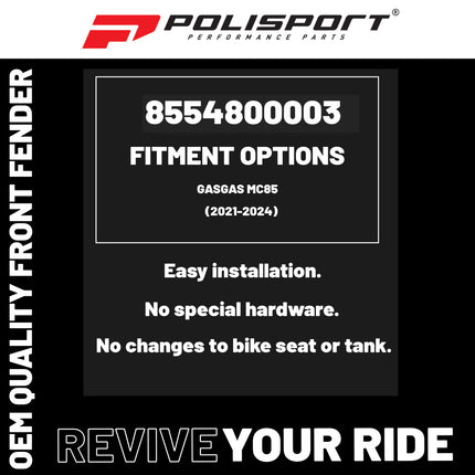 Polisport Motocross (MX) Front Fender for GasGas MC 85 (2021-24) Dirt Bike