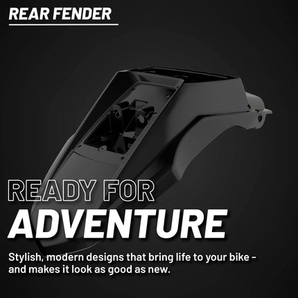 Polisport Motocross (MX) Rear Fender for Kawasaki KLR 650 (2008-18) Dirt Bike - OEM Quality, Durable, Flexible & Perfect Fit - Black