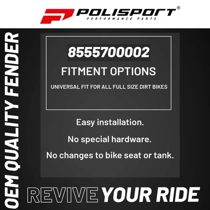 Polisport Motocross (MX) Preston Petty IT Rear Fender for Enduro Dirt Bikes - Intergal Tail Light, OEM Replacement - Yellow