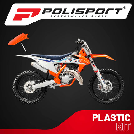 Polisport Motocross (MX) Rear Fender for KTM SX/SX-F/XC/XC-F (2019-22) Dirt Bike - OEM Quality, Durable, Flexible & Perfect Fit - Orange
