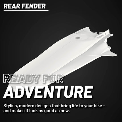 Polisport Motocross (MX) Rear Fender for KTM SX/SX-F/XC/XC-F (2019-22) Dirt Bike - OEM Quality, Durable, Flexible & Perfect Fit - White