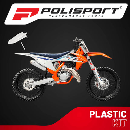 Polisport Motocross (MX) Rear Fender for KTM SX/SX-F/XC/XC-F (2019-22) Dirt Bike - OEM Quality, Durable, Flexible & Perfect Fit - White