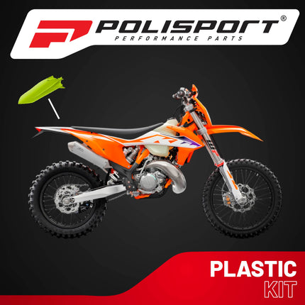 Polisport Motocross (MX) Rear Fender for KTM EXC/EXC-F & XC-W/XCF-W (2020-23) Dirt Bike - OEM Quality, Durable, Flexible & Perfect Fit - FLO Yellow