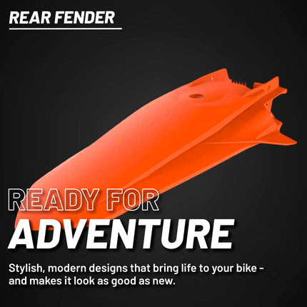 Polisport Motocross (MX) Rear Fender for KTM EXC/EXC-F & XC-W/XCF-W (2020-22) Dirt Bike - OEM Quality, Durable, Flexible & Perfect Fit - Orange