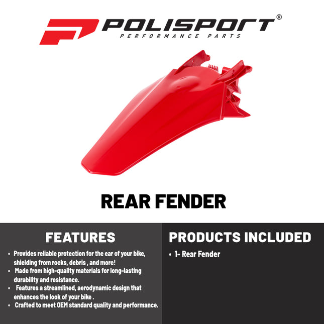 Polisport Motocross (MX) Rear Fender for GasGas EC/EC-F/EC-E (2021-23) Dirt Bike