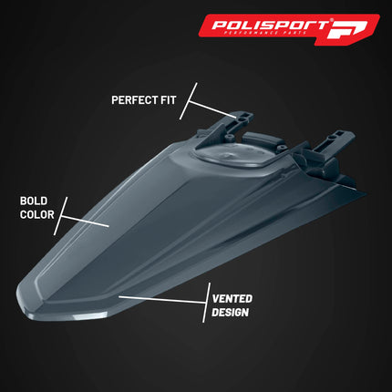 Polisport Motocross (MX) Rear Fender for Sherco SE/SEF (2025) Dirt Bike - OEM Quality, Durable, Flexible & Perfect Fit - Black