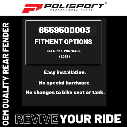 Polisport Motocross (MX) Replica Plastics Rear Fender for Beta RR X-Pro / Race (2025-26) Dirt Bike