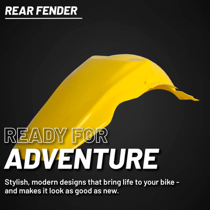 Polisport Motocross (MX) Rear Fender for Suzuki RM 125/250 (2001-08) Dirt Bike - OEM Quality, Durable, Flexible & Perfect Fit - Yellow
