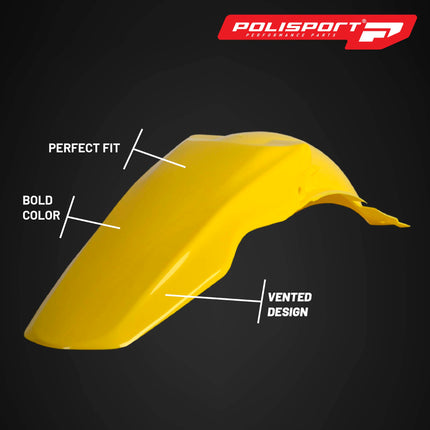 Polisport Motocross (MX) Rear Fender for Suzuki RM 125/250 (2001-08) Dirt Bike - OEM Quality, Durable, Flexible & Perfect Fit - Yellow