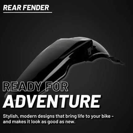 Polisport Motocross (MX) Rear Fender for Suzuki RM 125/250 (2001-08) Dirt Bike - OEM Quality, Durable, Flexible & Perfect Fit - Black