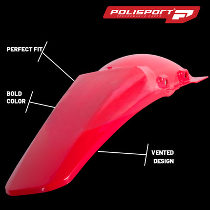 Polisport Motocross (MX) Rear Fender for Honda CR 125R/250R (2002-07) Dirt BIke – OEM Quality, Durable, Flexible & Perfect Fit – Red