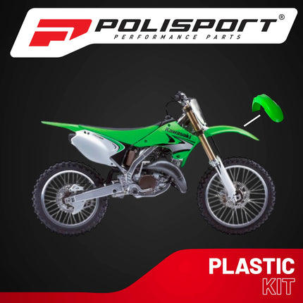 Polisport Motocross (MX) Front Fender for Kawasaki KX 125/250 & KX 250F/450F (2003-08) Dirt Bike - OEM Quality, Durable, Flexible & Perfect Fit - Green