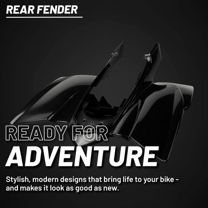 Polisport  Motocross (MX) Rear Fender for Yamaha YFZ 450 4x2 ATV (2004-08) - Exclusive DGP Technology, OEM Replacement - Black