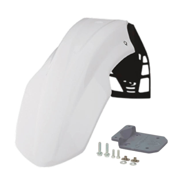 Polisport Motocross (MX) FreeFlow Universal Front Fender - Universal Fit for all Full Size Dirt Bikes - White